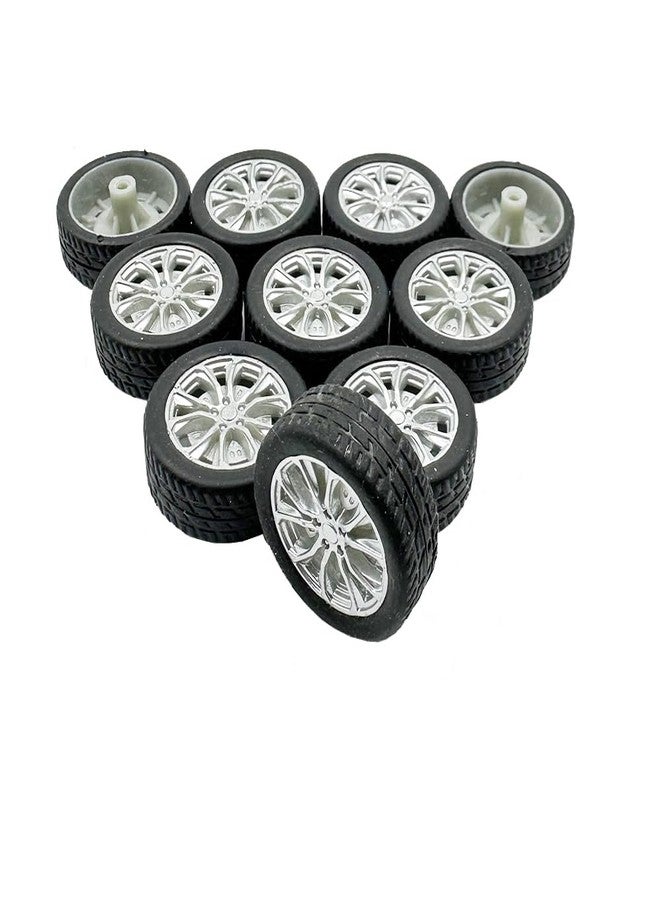 URIMPAVIDO 10PCS Small Toy Car Wheels Model Car Rubber Tire Wheels with 5PCS Shaft Round Axles for for DIY Model Toy RC Car Truck Robot Wheel Replacement Accessories (2x26mm) - Image 5